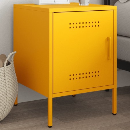 Table de chevet jaune moutarde 36x39x50,5 cm acier 582006582006