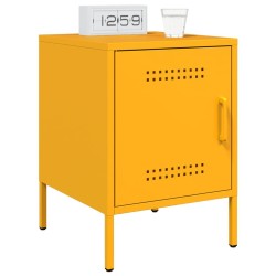 Table de chevet jaune moutarde 36x39x50,5 cm acier 582006582006