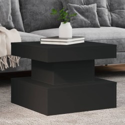 Table basse avec lumières LED noir 50x50x40 cm 582008582008