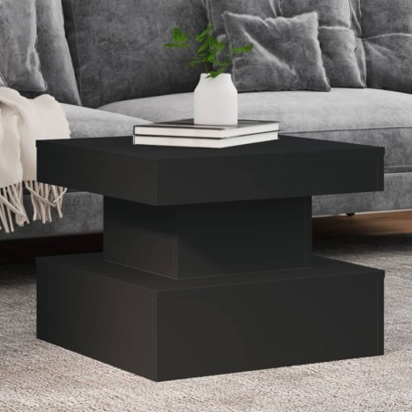 Table basse avec lumières LED noir 50x50x40 cm 582008582008
