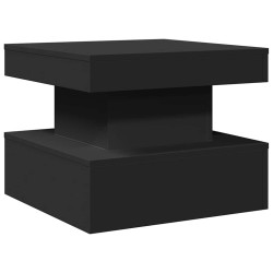Table basse avec lumières LED noir 50x50x40 cm 582008582008