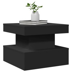Table basse avec lumières LED noir 50x50x40 cm 582008582008