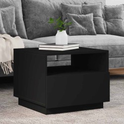 Table basse avec lumières LED noir 50x49x40 cm 582009582009