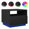 Table basse avec lumières LED noir 50x49x40 cm 582009582009