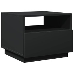 Table basse avec lumières LED noir 50x49x40 cm 582009582009