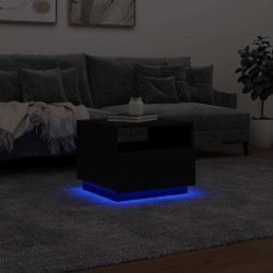 Table basse avec lumières LED noir 50x49x40 cm 582009582009