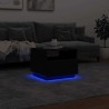 Table basse avec lumières LED noir 50x49x40 cm 582009582009