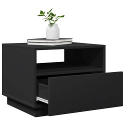 Table basse avec lumières LED noir 50x49x40 cm 582009582009