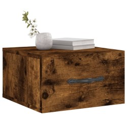 Table de chevet murale chêne fumé 35x35x20 cm 582010582010