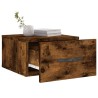 Table de chevet murale chêne fumé 35x35x20 cm 582010582010