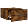 Table de chevet murale chêne fumé 35x35x20 cm 582010582010