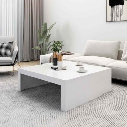 Table basse blanc 100x100x35 cm bois d'ingénierie 582019582019