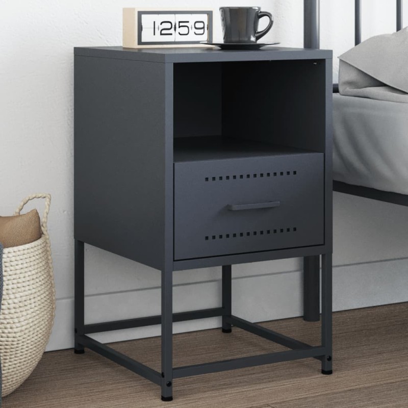 Table de chevet anthracite 36x39x60,5 cm acier 582022582022