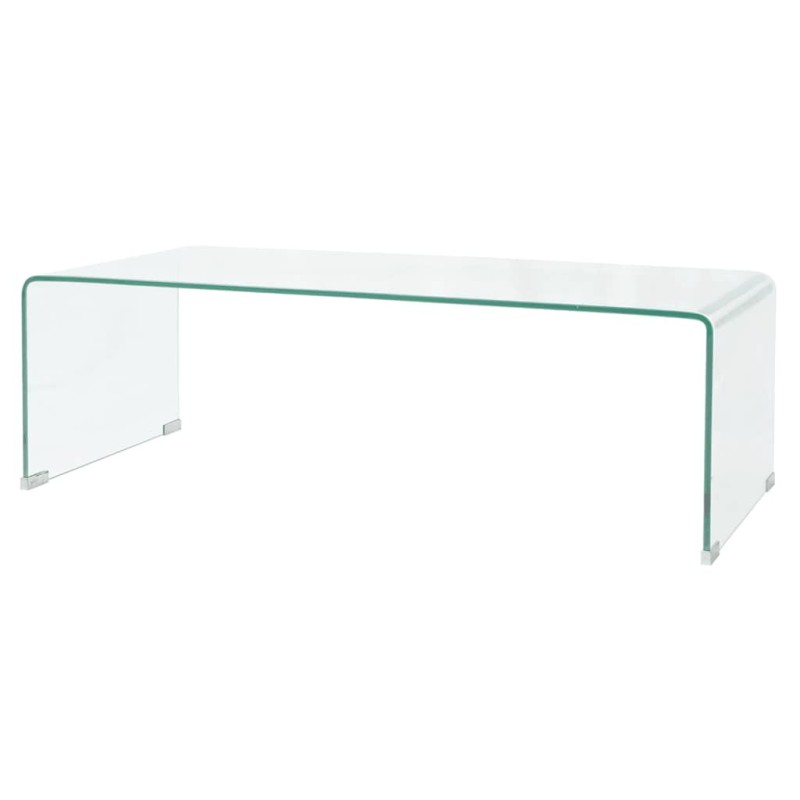 Table basse 98x45x30 cm Verre trempé Transparent 582030582030