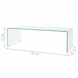 Table basse 98x45x30 cm Verre trempé Transparent 582030582030