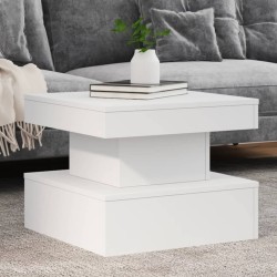 Table basse avec lumières LED blanc 50x50x40 cm 582038582038