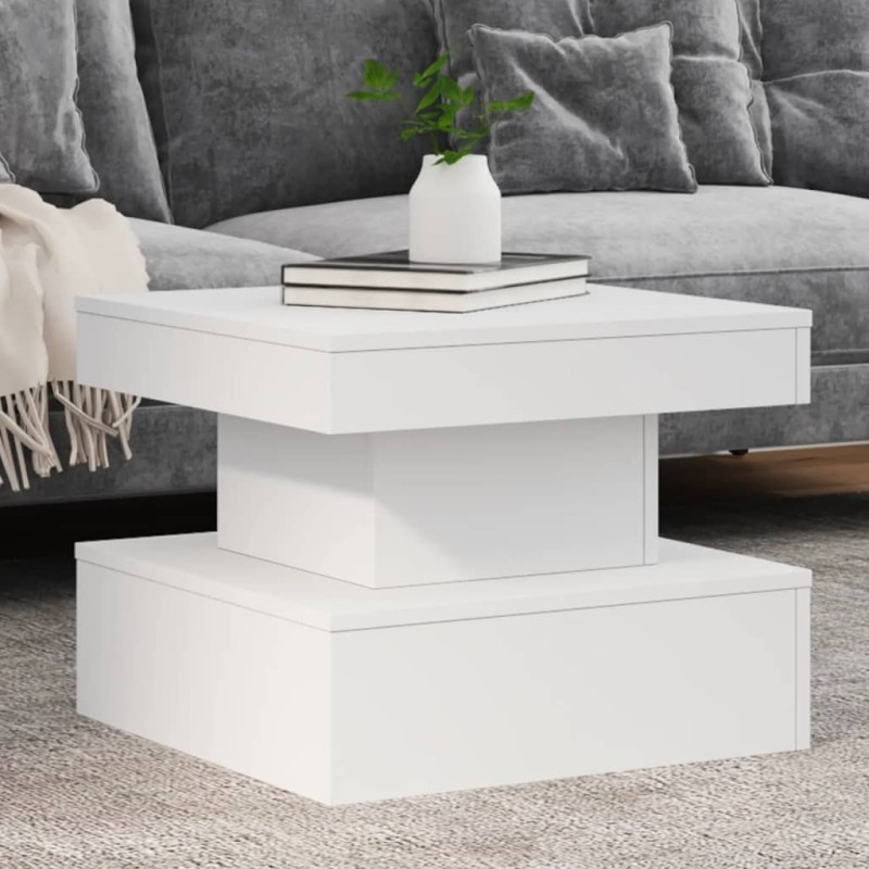 Table basse avec lumières LED blanc 50x50x40 cm 582038582038