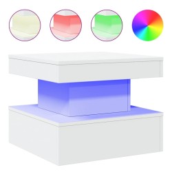 Table basse avec lumières LED blanc 50x50x40 cm 582038582038