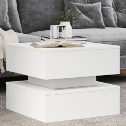 Table basse avec lumières LED blanc 50x50x40 cm 582039582039