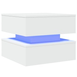 Table basse avec lumières LED blanc 50x50x40 cm 582039582039