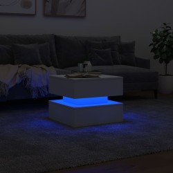 Table basse avec lumières LED blanc 50x50x40 cm 582039582039