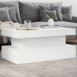 Table basse avec lumières LED blanc 90x50x40 cm 582041582041