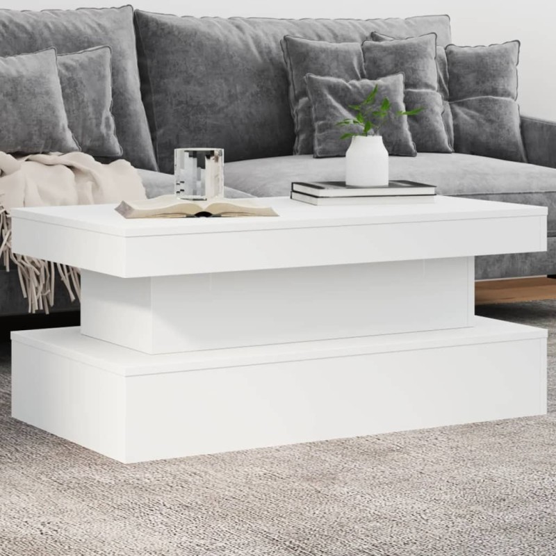 Table basse avec lumières LED blanc 90x50x40 cm 582041582041