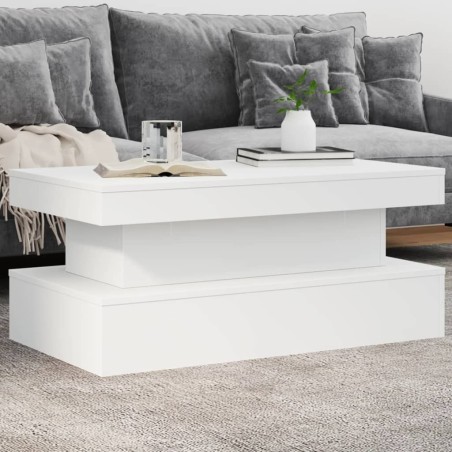 Table basse avec lumières LED blanc 90x50x40 cm 582041582041