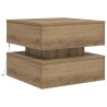 Table basse avec lumières LED chêne artisanal 50x50x40 cm 582042582042