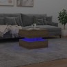 Table basse avec lumières LED chêne artisanal 50x50x40 cm 582042582042