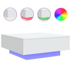 Table basse avec lumières LED blanc 80x80x31 cm 582044582044