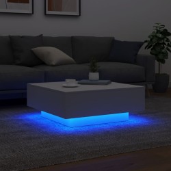 Table basse avec lumières LED blanc 80x80x31 cm 582044582044
