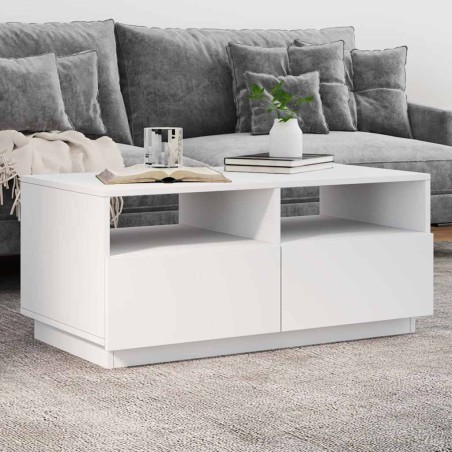 Table basse avec lumières LED blanc 90x49x40 cm 582045582045