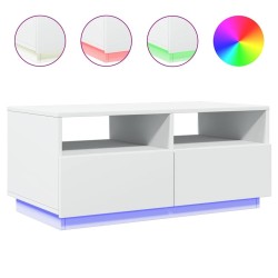 Table basse avec lumières LED blanc 90x49x40 cm 582045582045