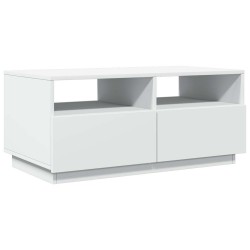 Table basse avec lumières LED blanc 90x49x40 cm 582045582045