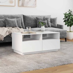 Table basse avec lumières LED blanc 90x49x40 cm 582045582045