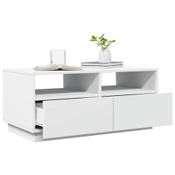 Table basse avec lumières LED blanc 90x49x40 cm 582045582045