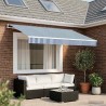 Toile de rechange pour auvent Bleu et Blanc 350 x 250 cm 582047582047