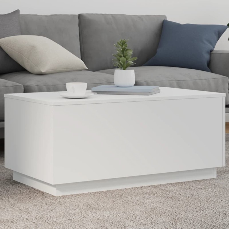 Table basse avec lumières LED blanc 90x50x40 cm 582054582054