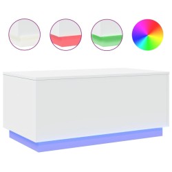 Table basse avec lumières LED blanc 90x50x40 cm 582054582054