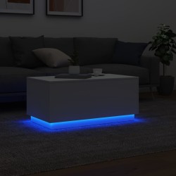 Table basse avec lumières LED blanc 90x50x40 cm 582054582054