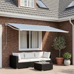 Toile de rechange pour auvent Bleu et Blanc 400 × 350 cm 582055582055