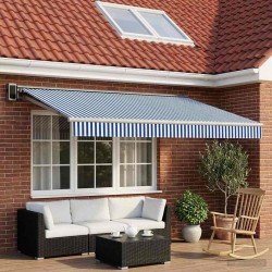 Toile de rechange pour auvent Bleu et Blanc 450 × 300 cm 582057582057