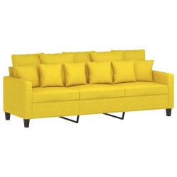 Ensemble de canapés 2 pcs avec coussins Jaune clair Tissu 582059582059