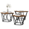 Table basse 3 pcs Bois Ancien Bois d'ingénierie et acier 582063582063