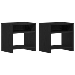 Tables de chevet 2pcs chêne noir 40x30x40cm bois d'ingénierie 582065582065