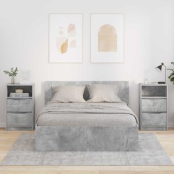 Tables de chevet avec tiroir 2 pcs Gris béton 40 x 30 x 467 cm 582066582066