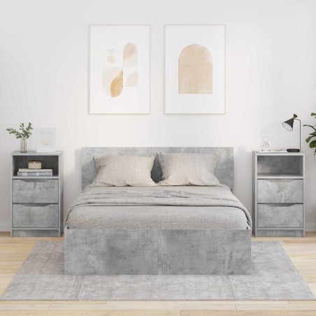 Tables de chevet avec tiroir 2 pcs Gris béton 40 x 30 x 467 cm 582066582066