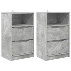 Tables de chevet avec tiroir 2 pcs Gris béton 40 x 30 x 467 cm 582066582066