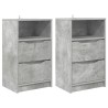 Tables de chevet avec tiroir 2 pcs Gris béton 40 x 30 x 467 cm 582066582066